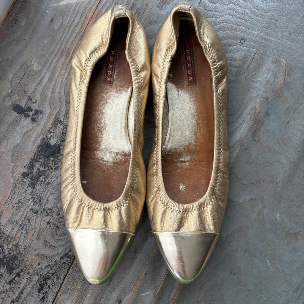 Prada Sport gold ballet flats | size 40